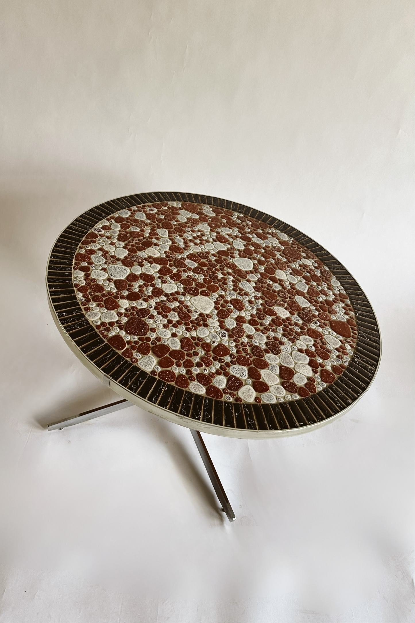 Ornate MCM mosaic stone coffee table (c.1950's)