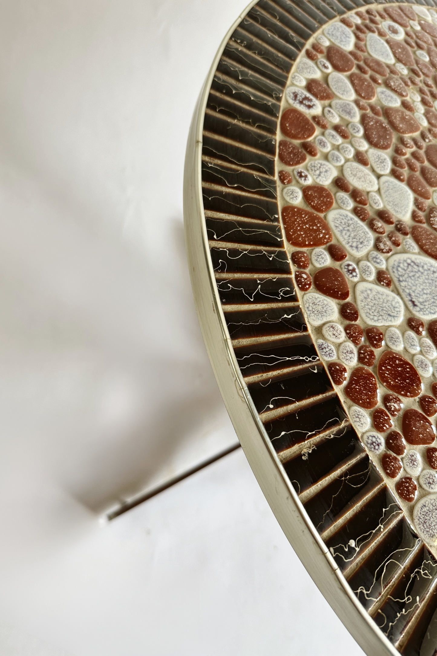 Ornate MCM mosaic stone coffee table (c.1950's)
