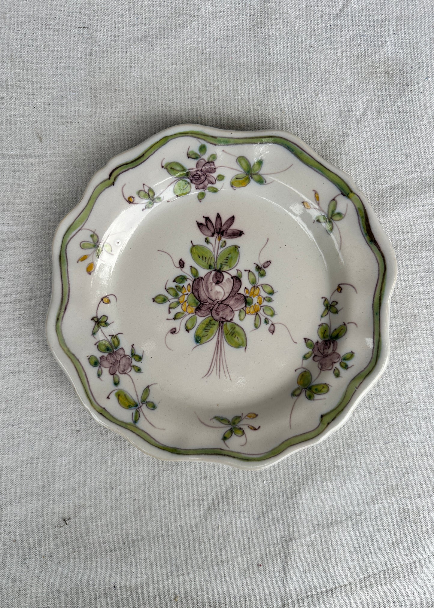 18th Century Faience French Floral Painted Plate