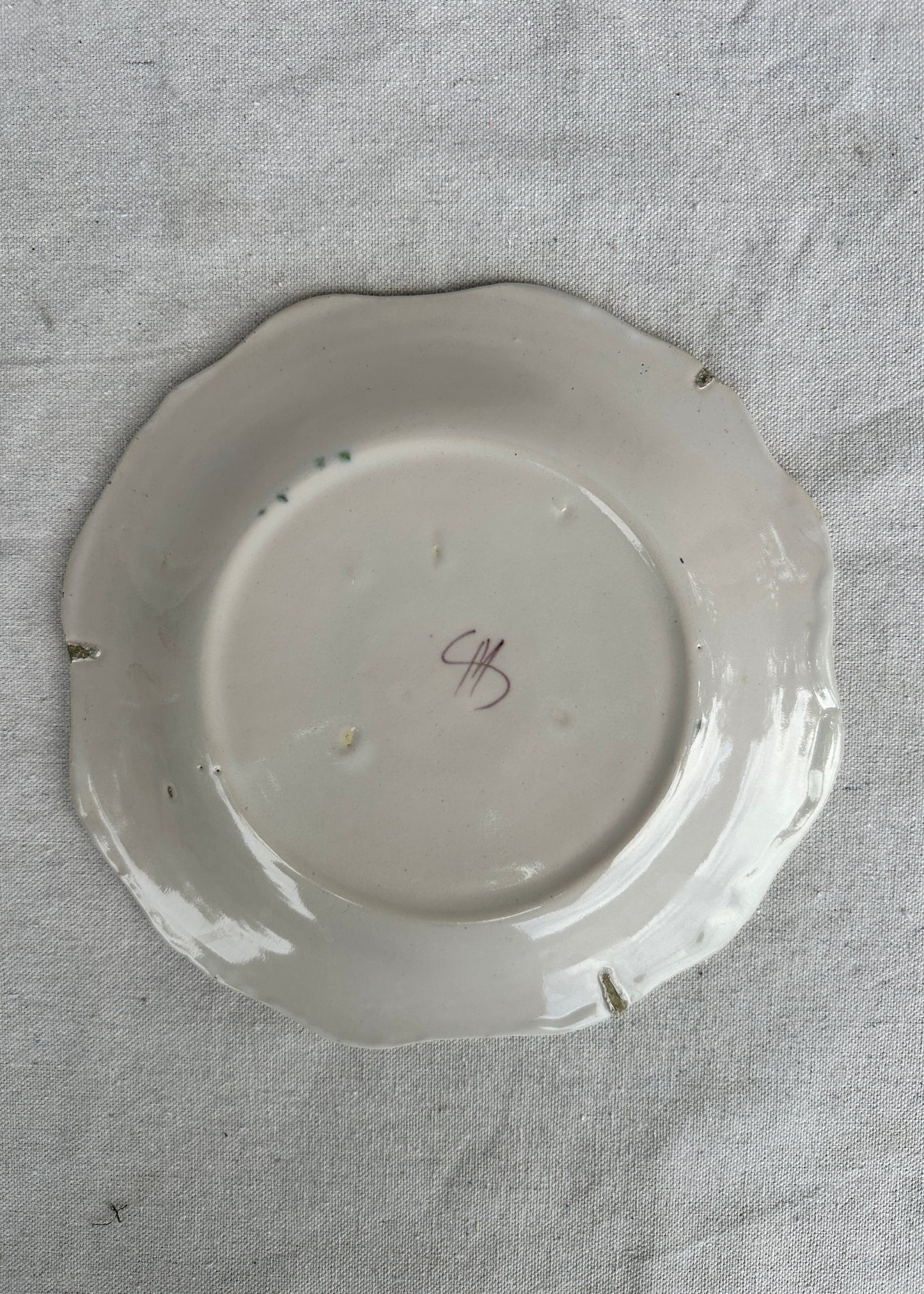 18th Century Faience French Floral Painted Plate