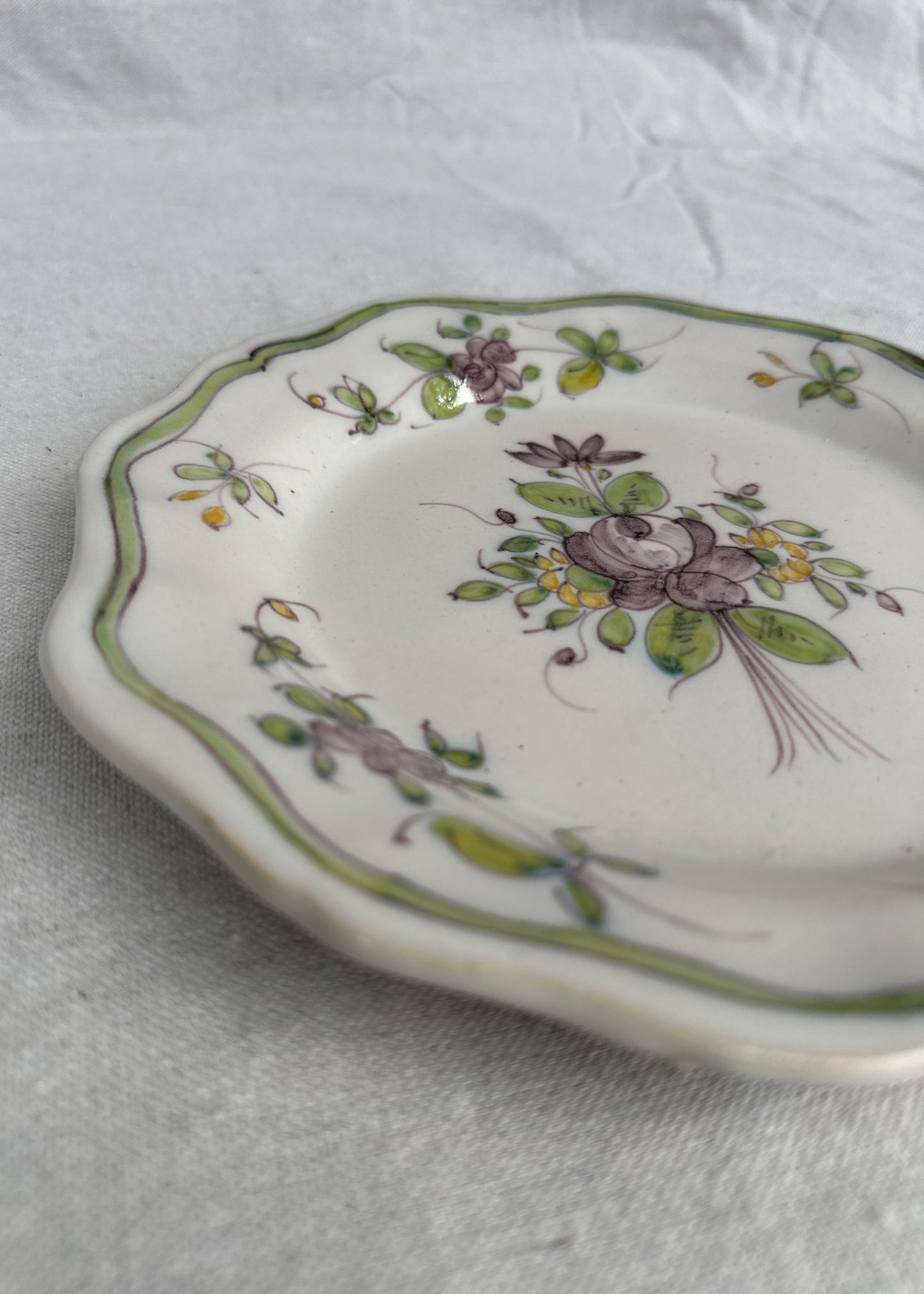 18th Century Faience French Floral Painted Plate