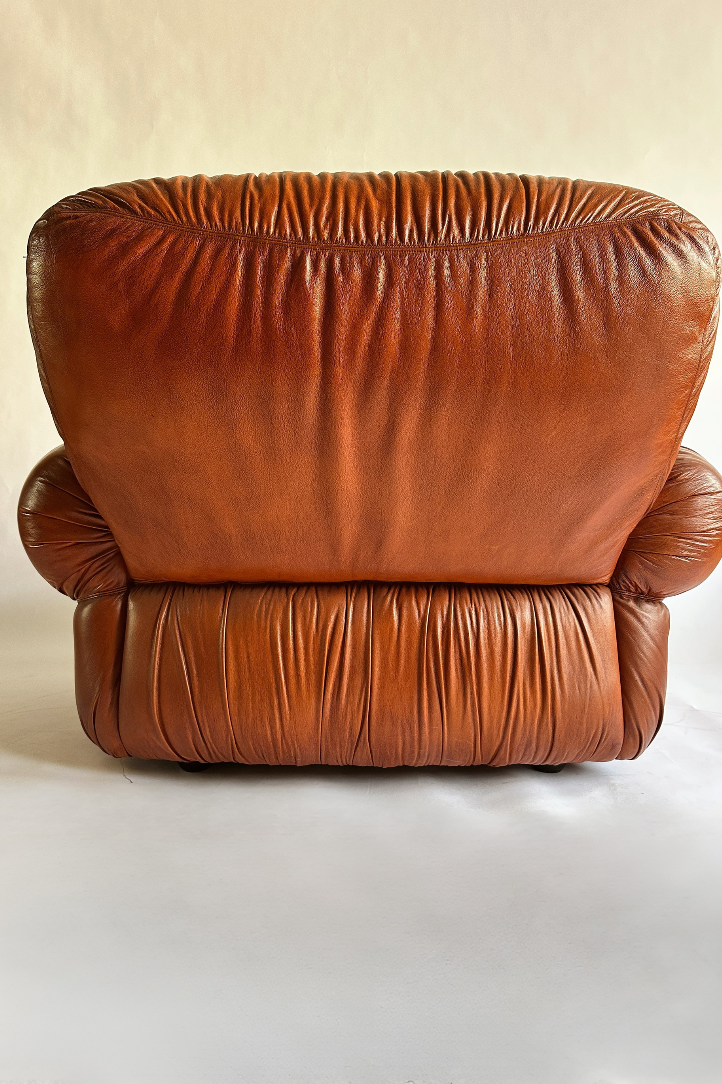 Vintage MCM Cognac Leather Sectional Sofa (c.1970s Italy)