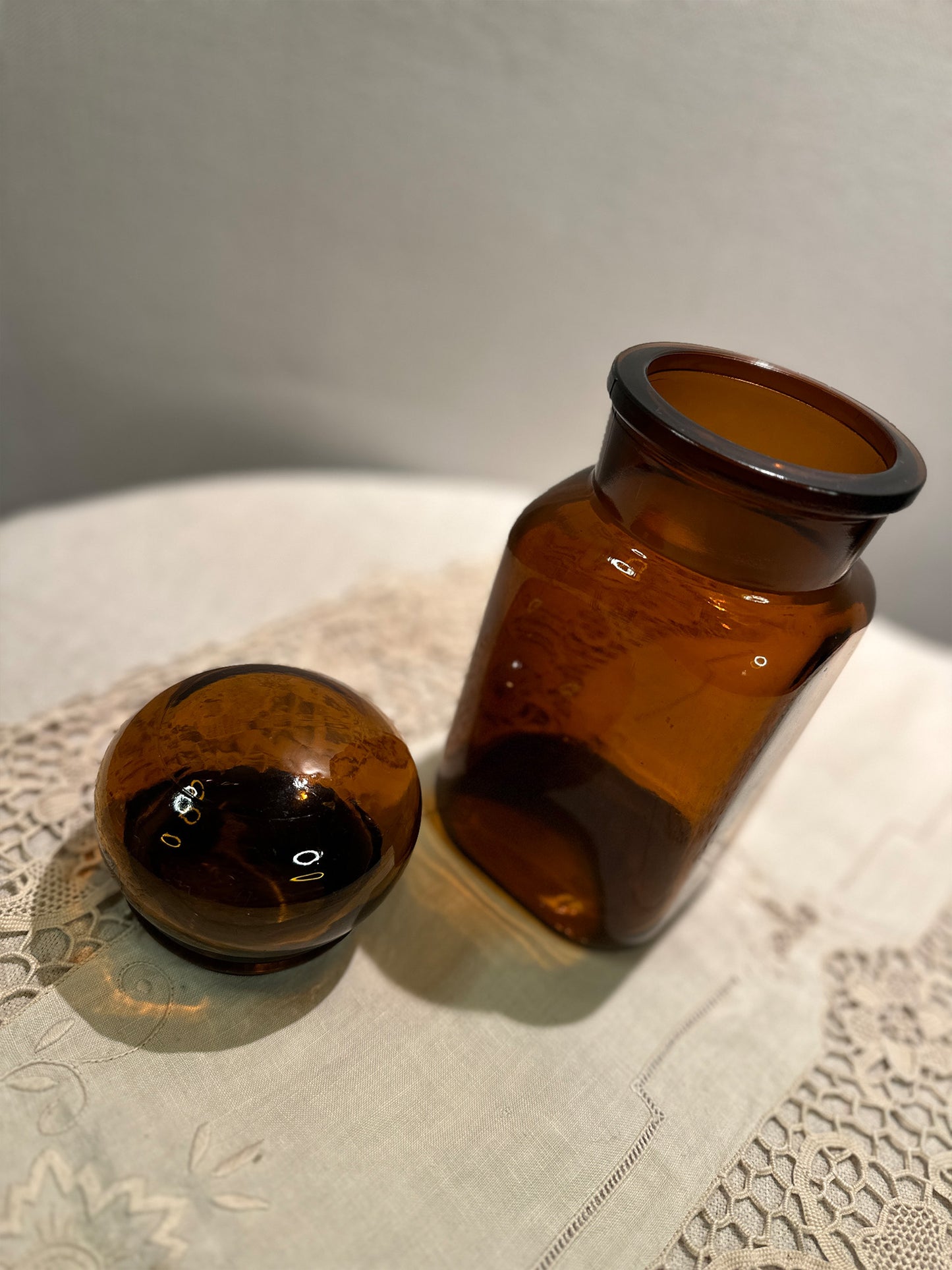 Amber Glass Apothecary Jar