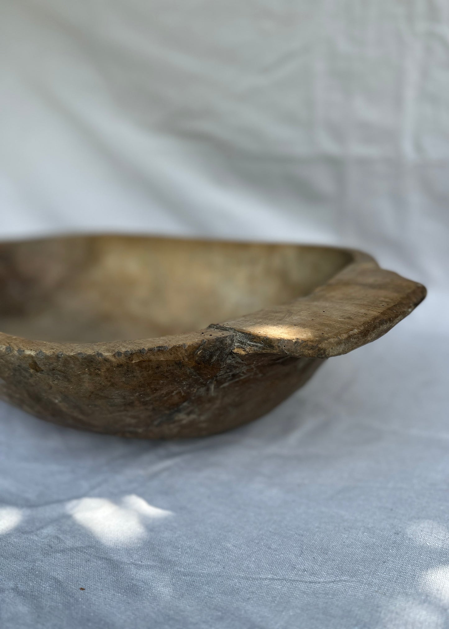 Antique hand-carved wooden trough