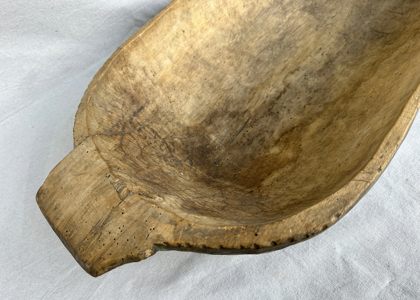 Antique hand-carved wooden trough