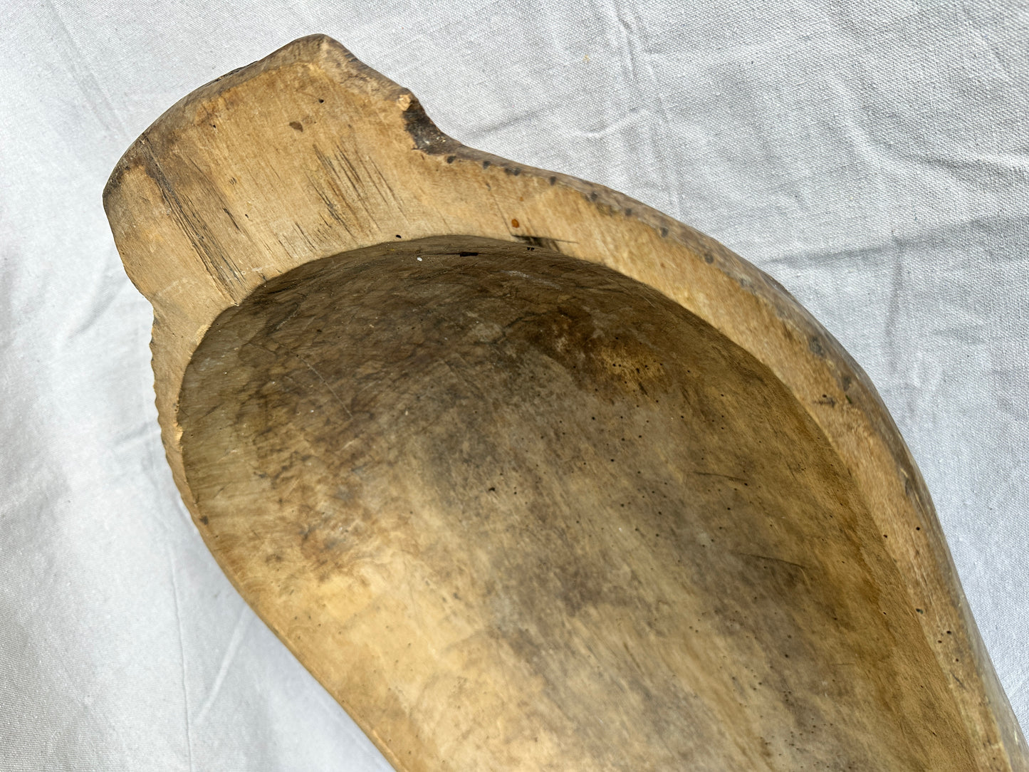 Antique hand-carved wooden trough