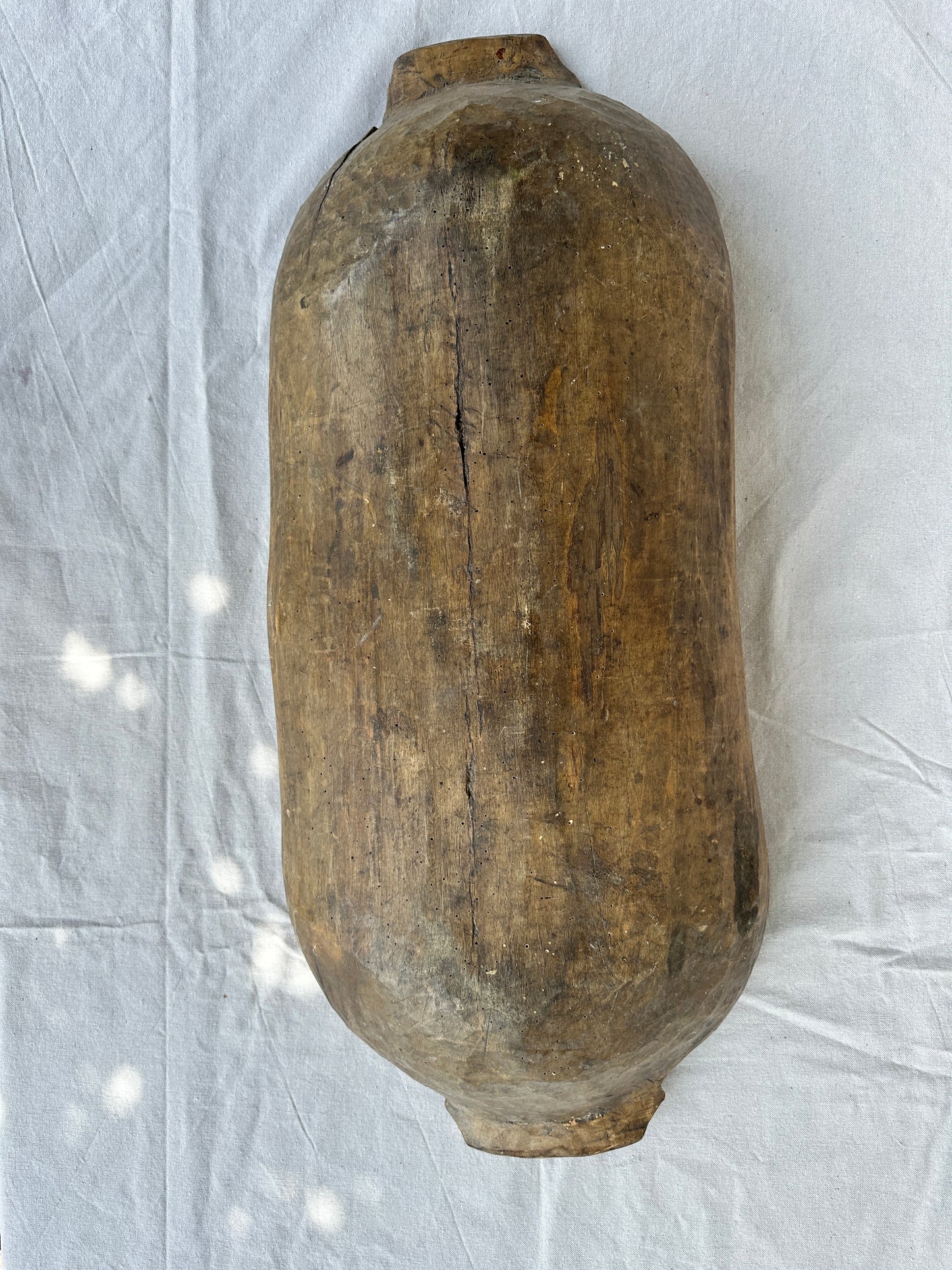 Antique hand-carved wooden trough