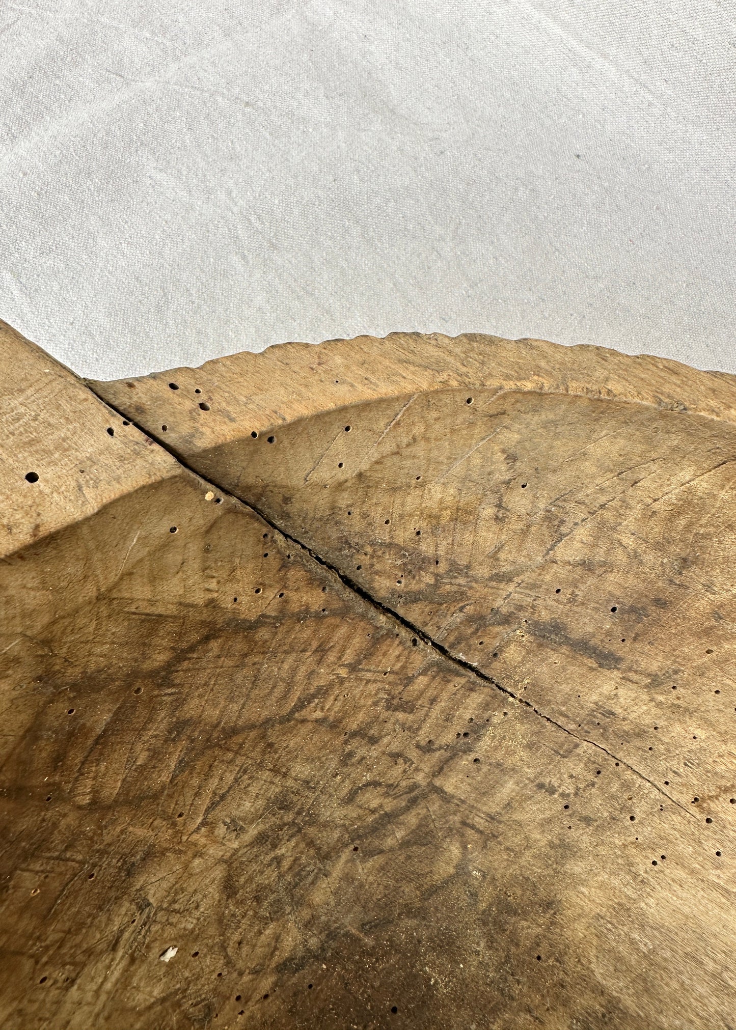 Antique hand-carved wooden trough