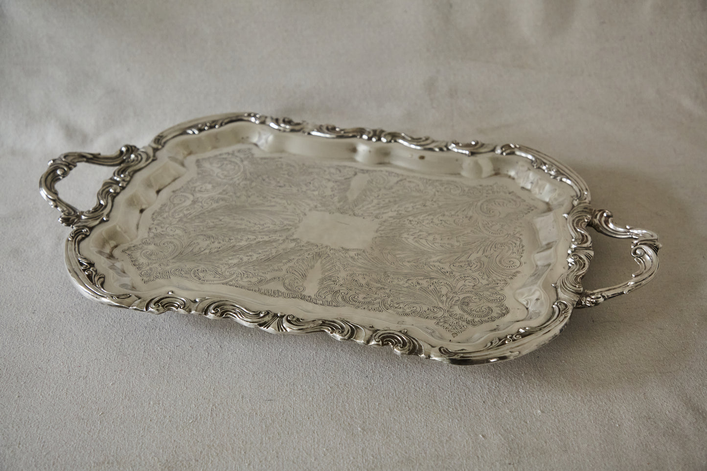 F.B Rogers Silver Co 'Lady Margaret' SilverPlate Footed Serving Tray