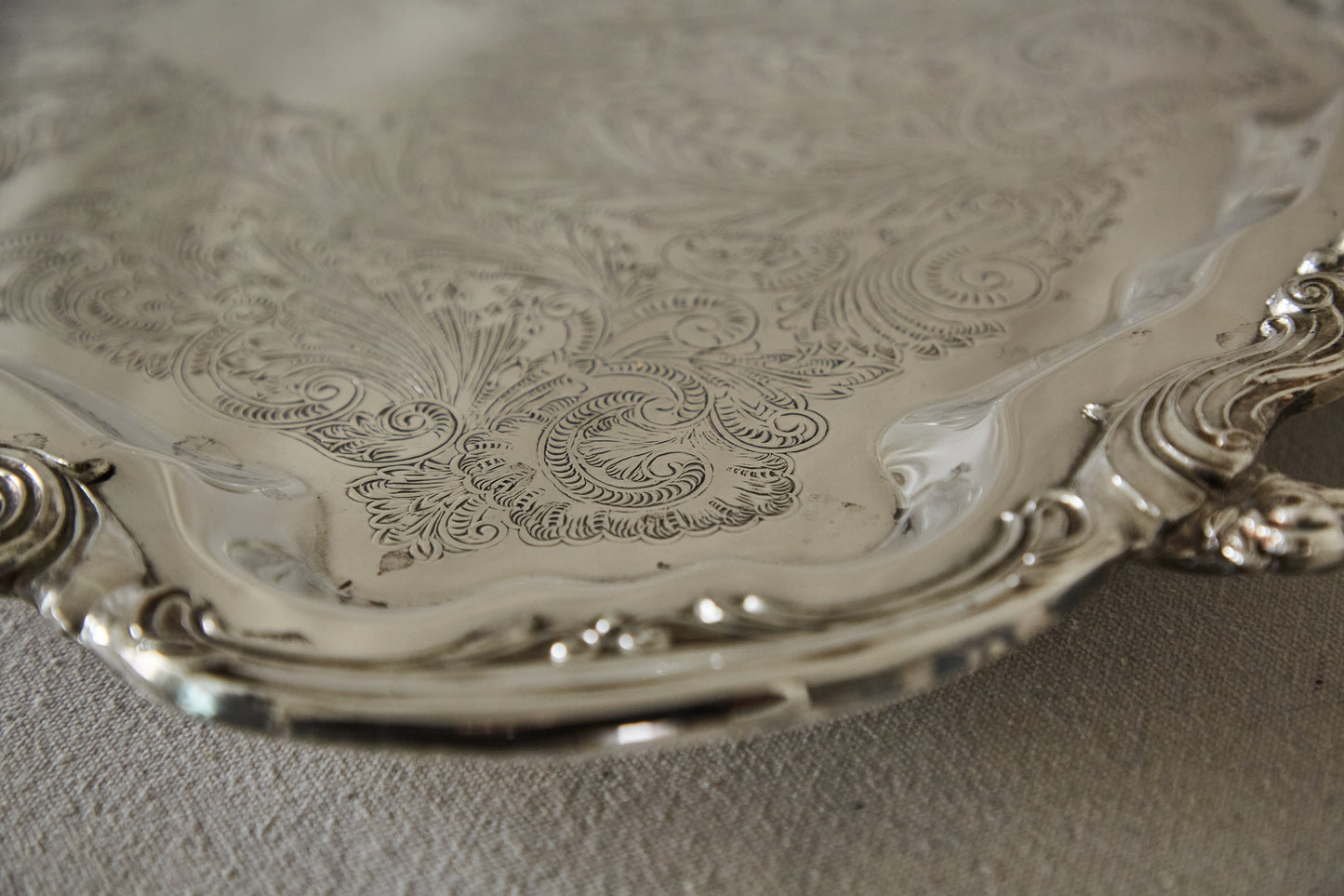 F.B Rogers Silver Co 'Lady Margaret' SilverPlate Footed Serving Tray
