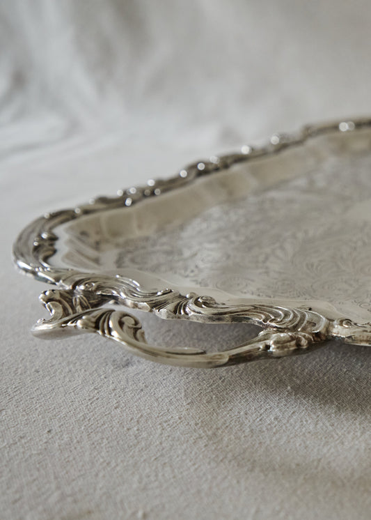 F.B Rogers Silver Co 'Lady Margaret' SilverPlate Footed Serving Tray