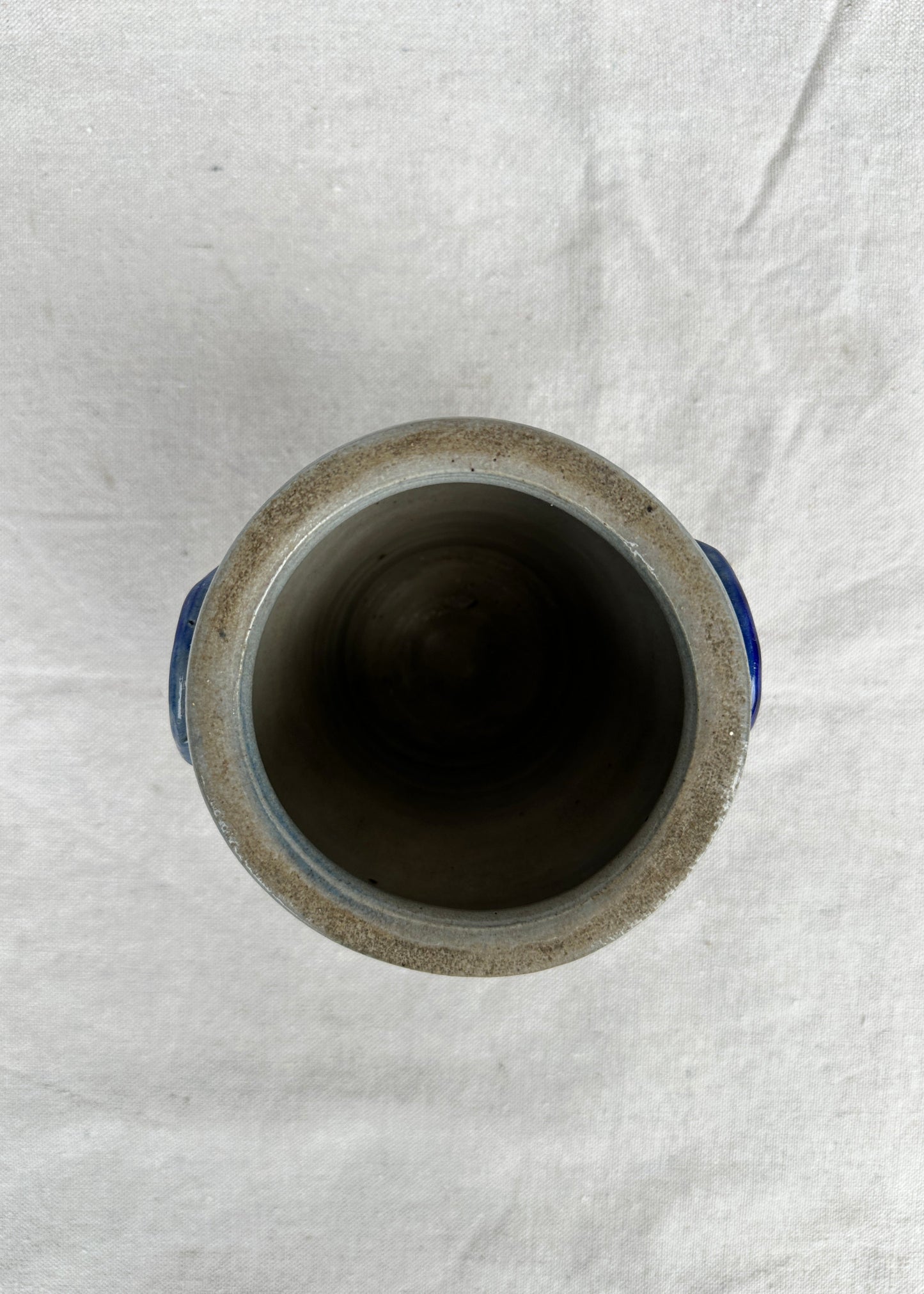 French Vintage Blue Alsace Glaze Confit Jar