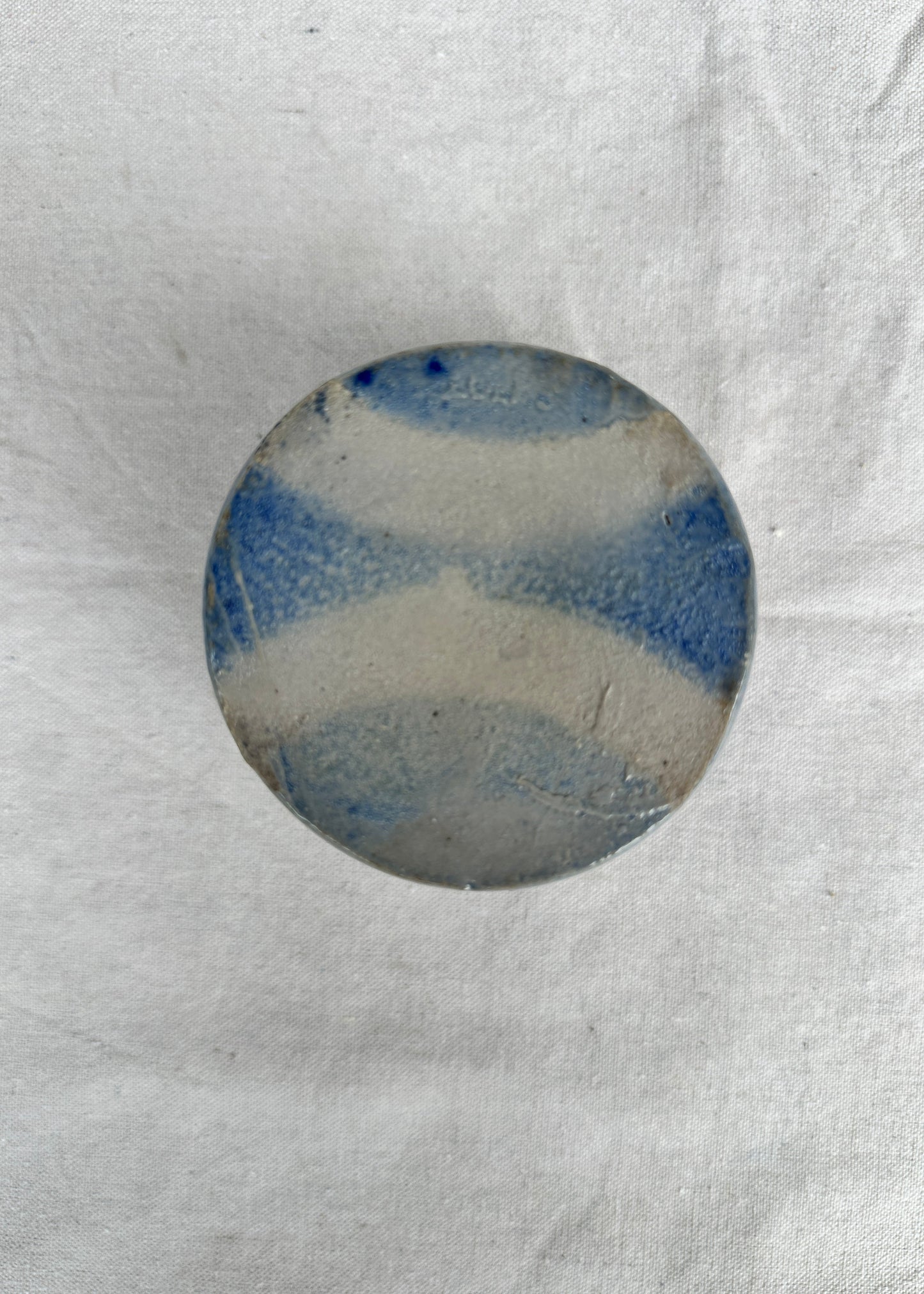 French Vintage Blue Alsace Glaze Confit Jar
