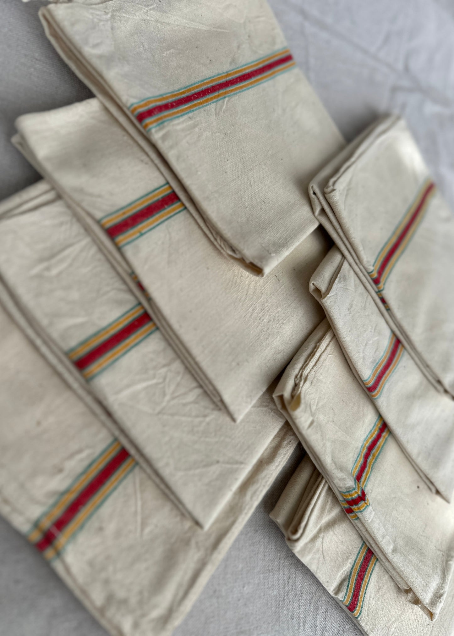 Vintage French Tea Towel Set of 8