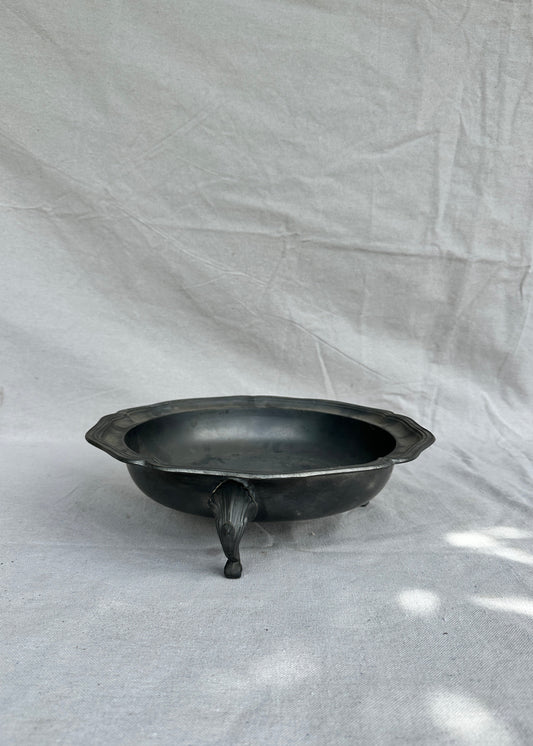 Vintage French Pewter Fruit Bowl