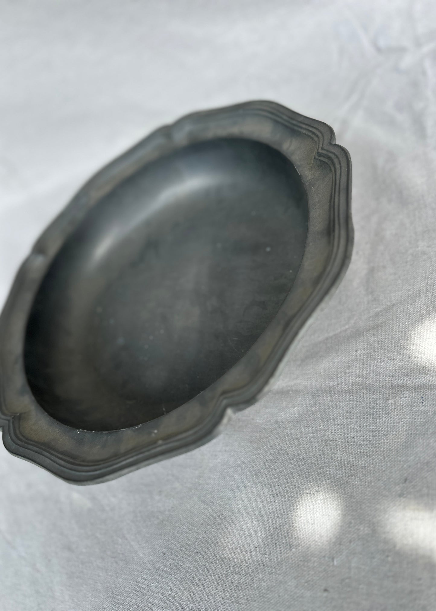 Vintage French Pewter Fruit Bowl