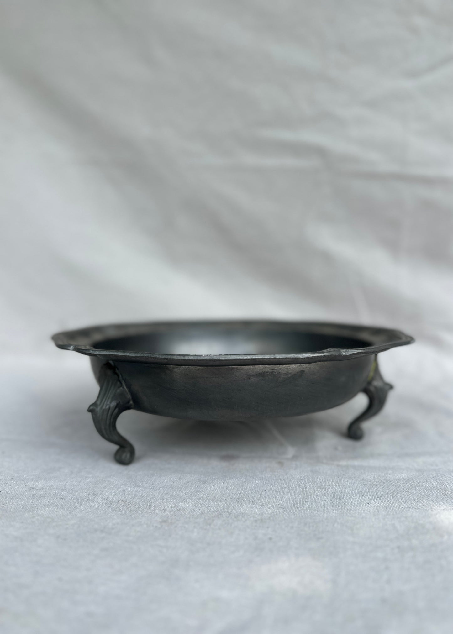 Vintage French Pewter Fruit Bowl