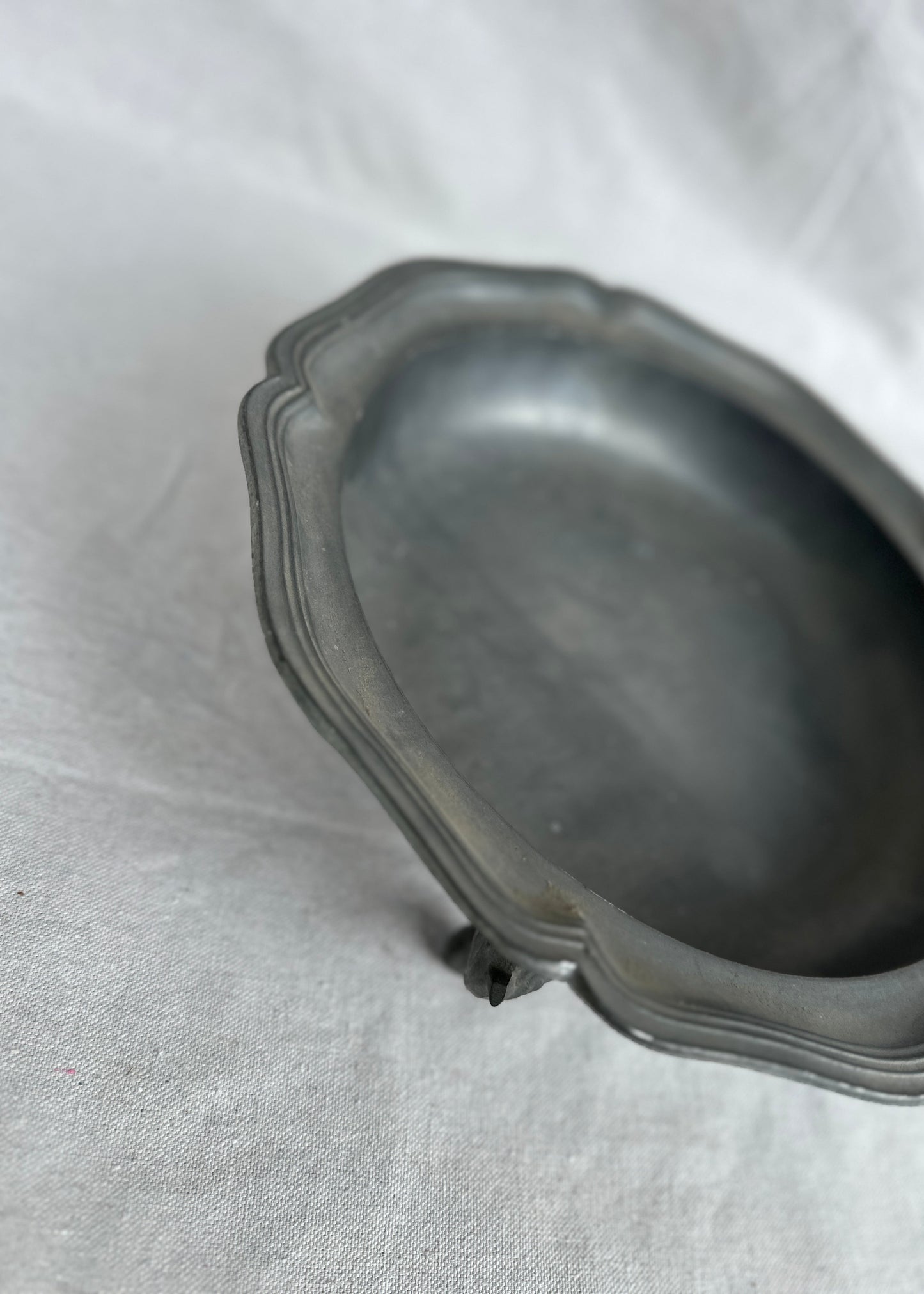 Vintage French Pewter Fruit Bowl