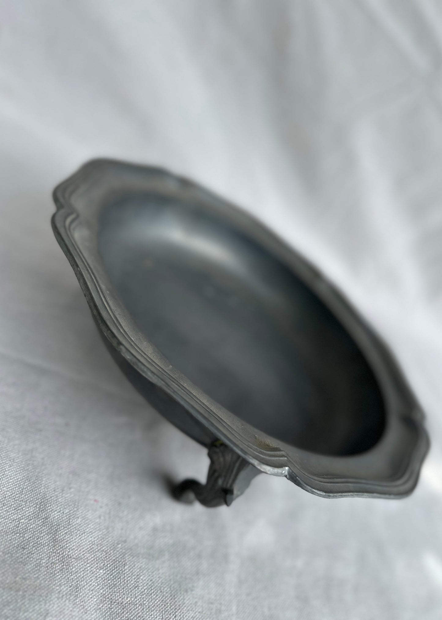Vintage French Pewter Fruit Bowl