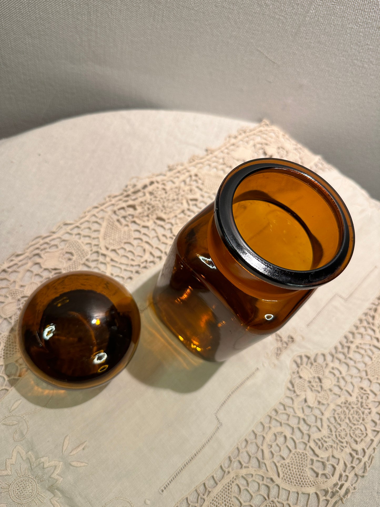 Amber Glass Apothecary Jar