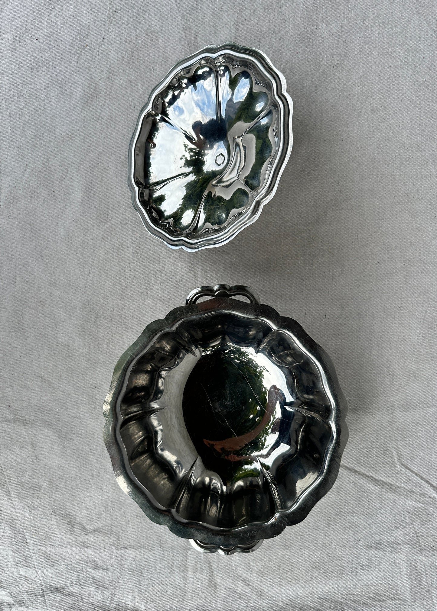 Vintage French Stainless Steel Serving Dish