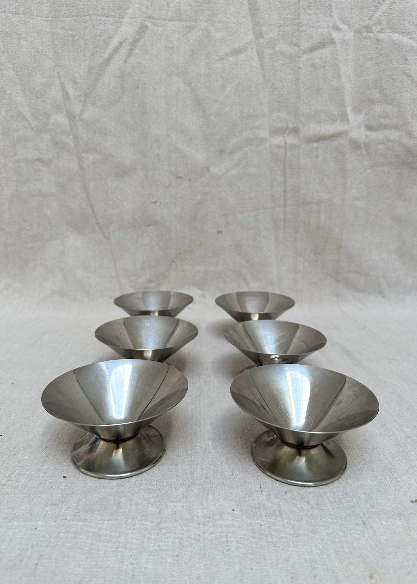Set of 6 Silver-Plated Ice Cream Cups (c.1970s)