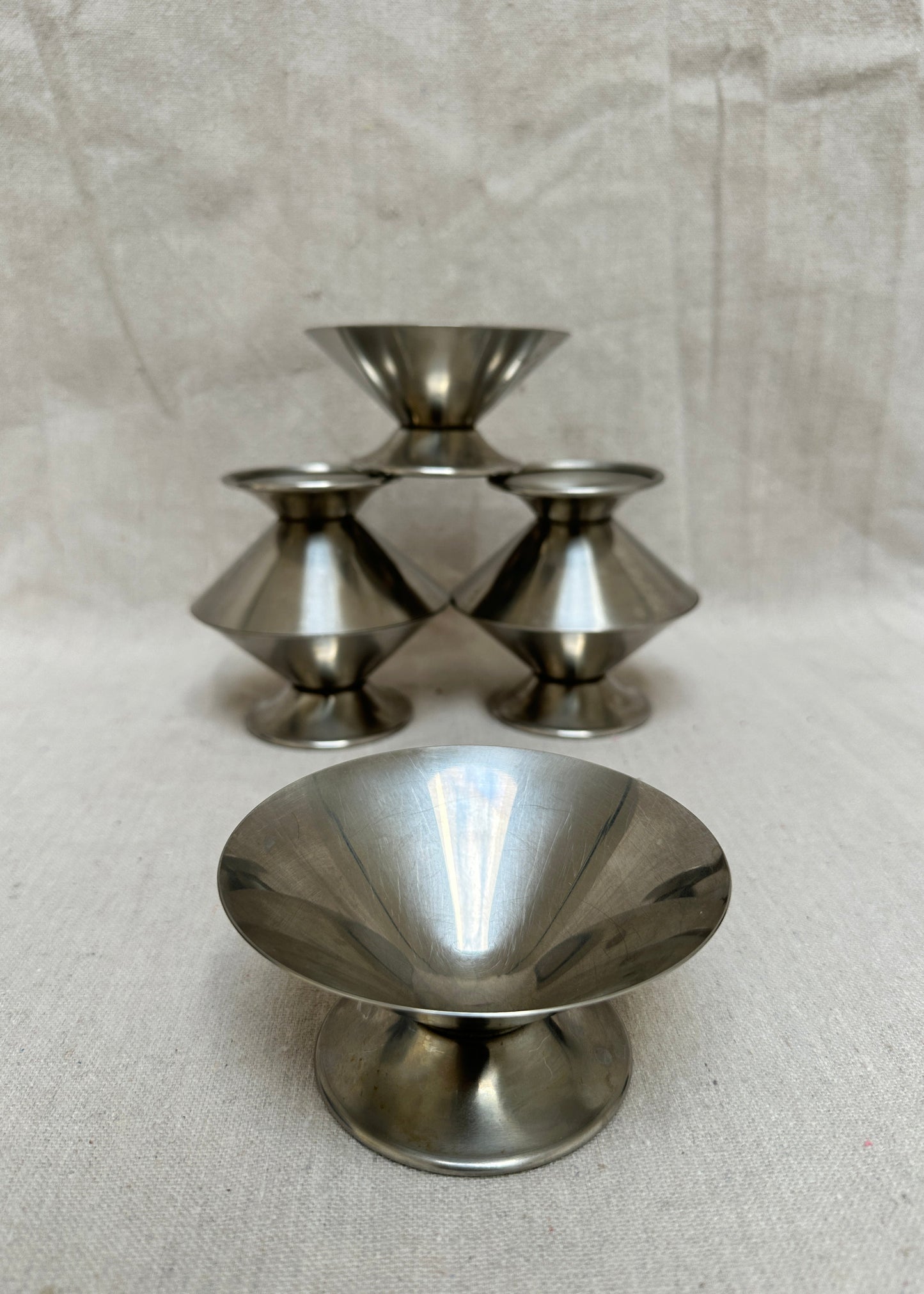 Set of 6 Silver-Plated Ice Cream Cups (c.1970s)