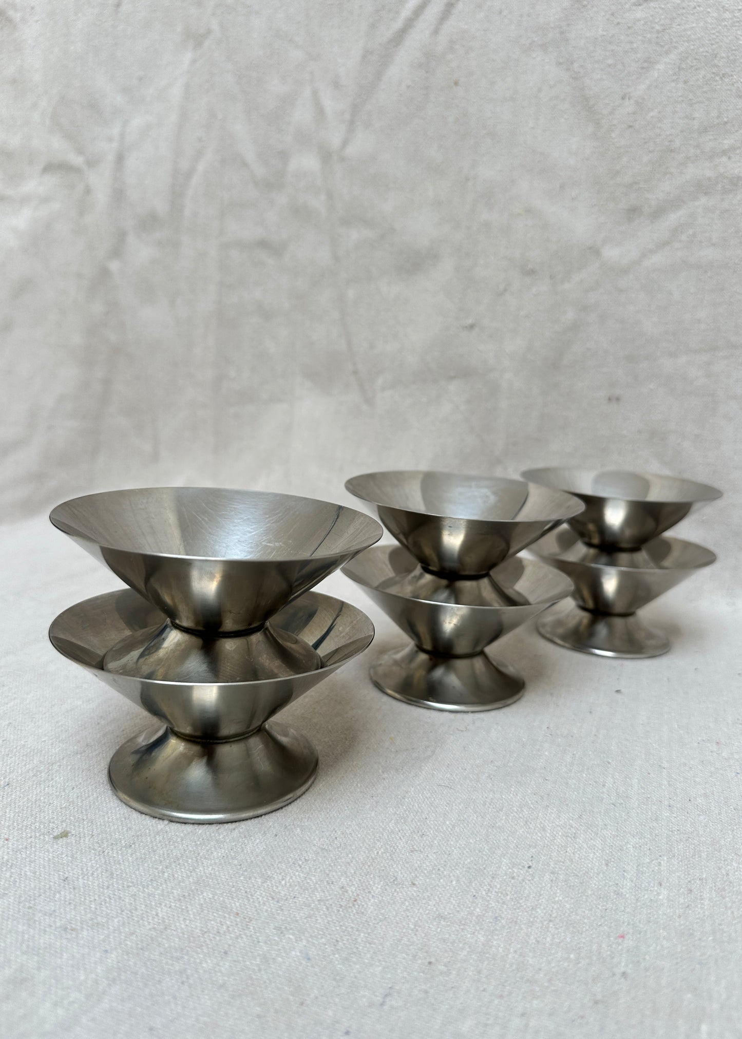 Set of 6 Silver-Plated Ice Cream Cups (c.1970s)
