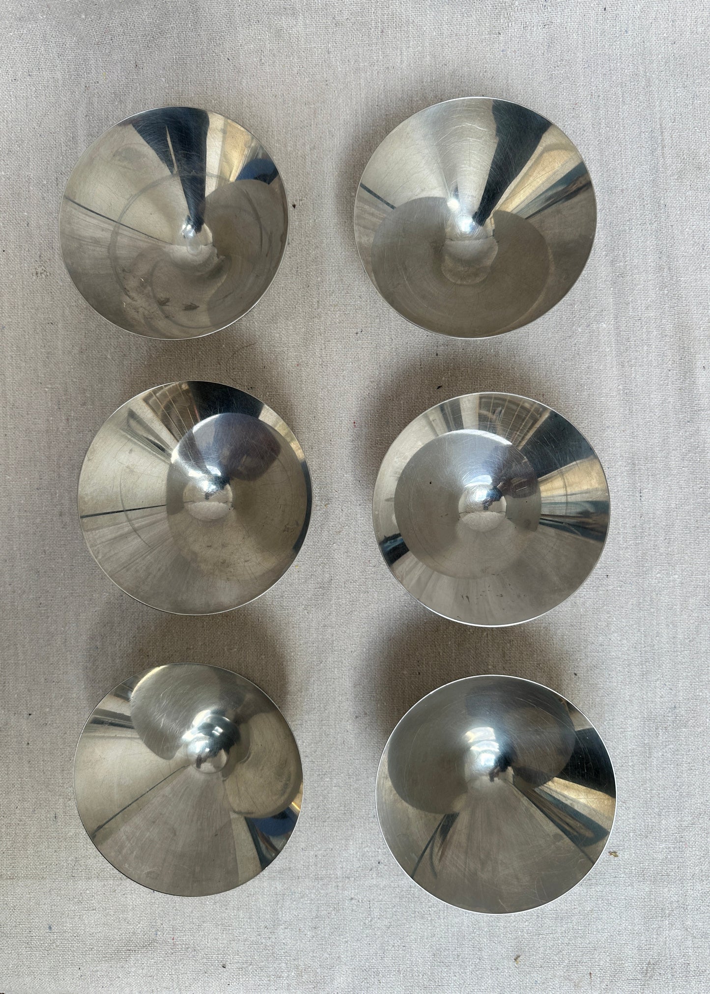 Set of 6 Silver-Plated Ice Cream Cups (c.1970s)