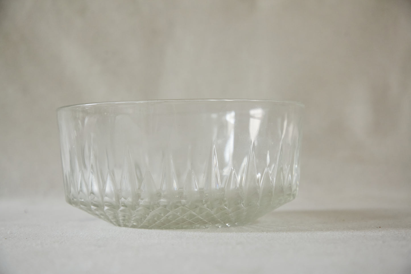 Vintage Arcoroc "Diamant" Crystal Glass Salad Bowl