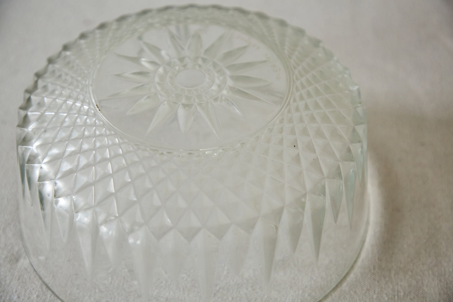 Vintage Arcoroc "Diamant" Crystal Glass Salad Bowl