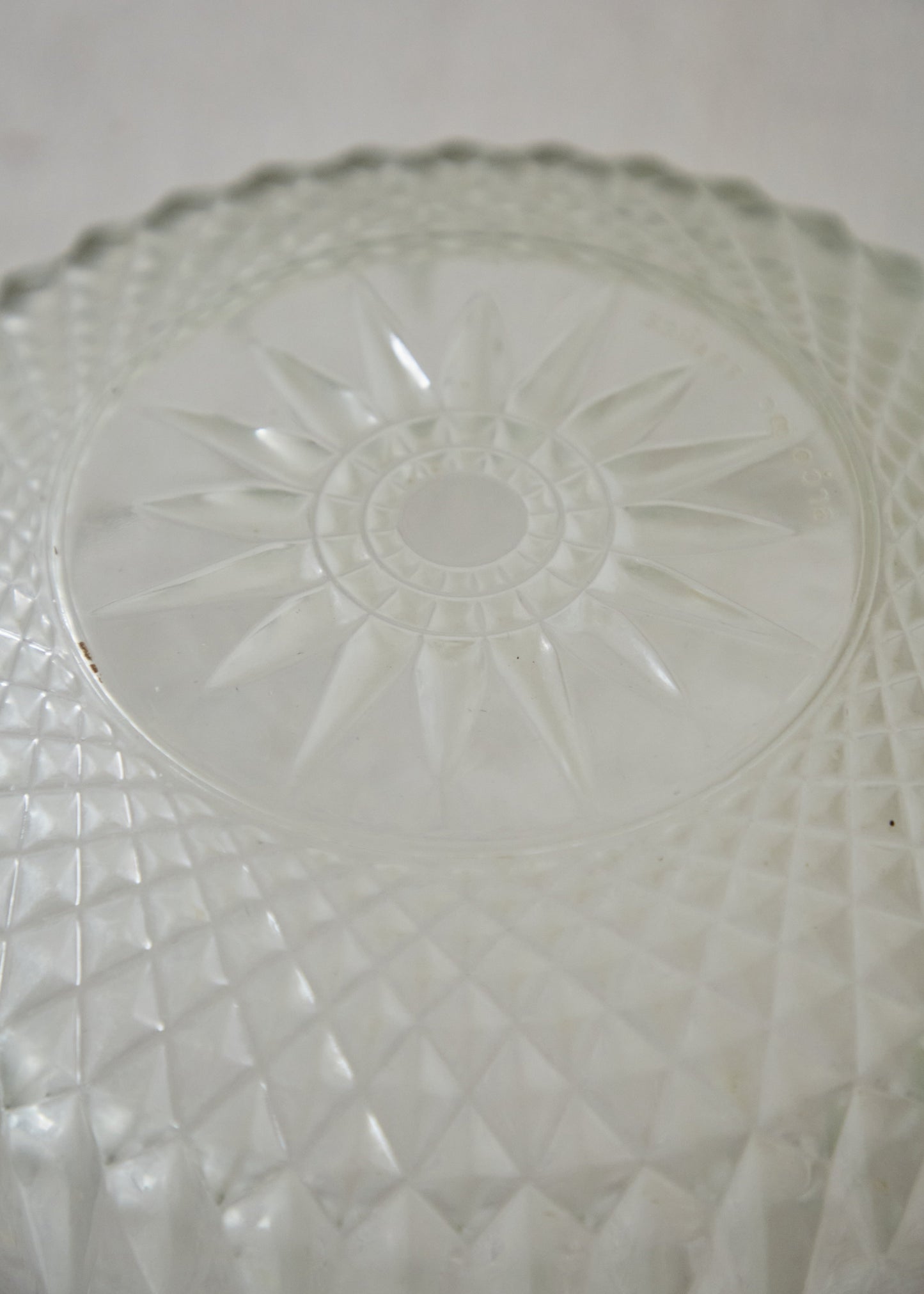 Vintage Arcoroc "Diamant" Crystal Glass Salad Bowl