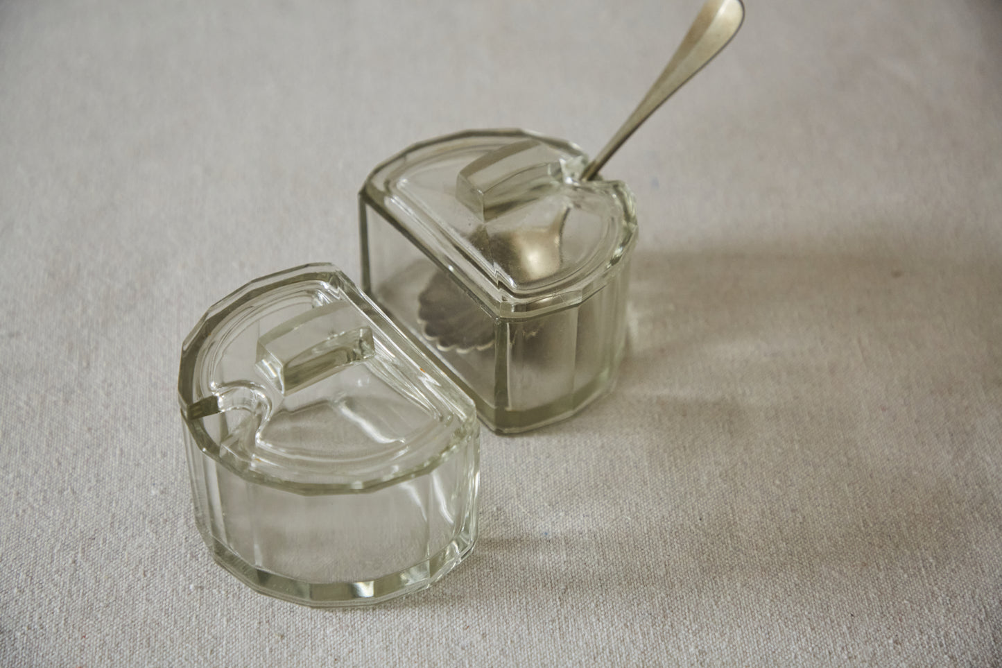 Art Deco Glass Sugar & Condiment Jar