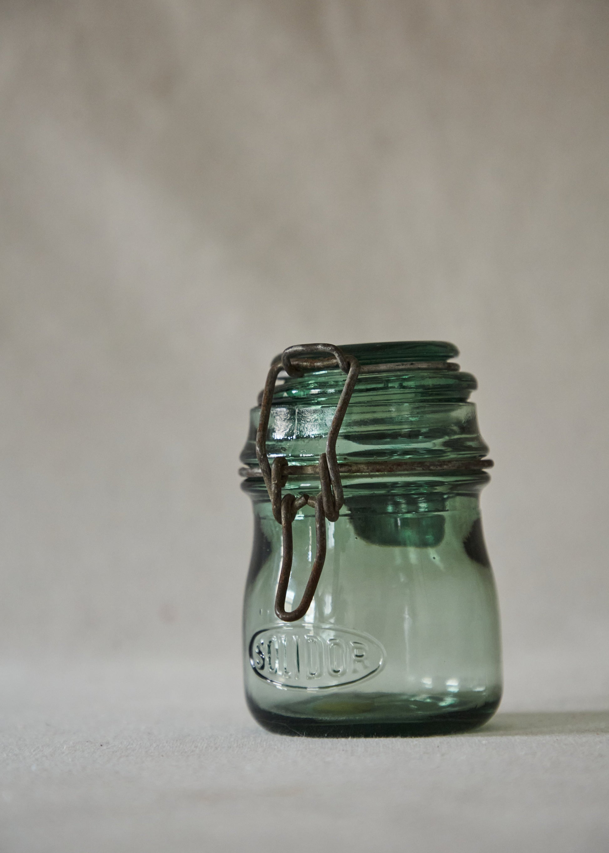 Solidor 1930's French Glass Preserve Jar