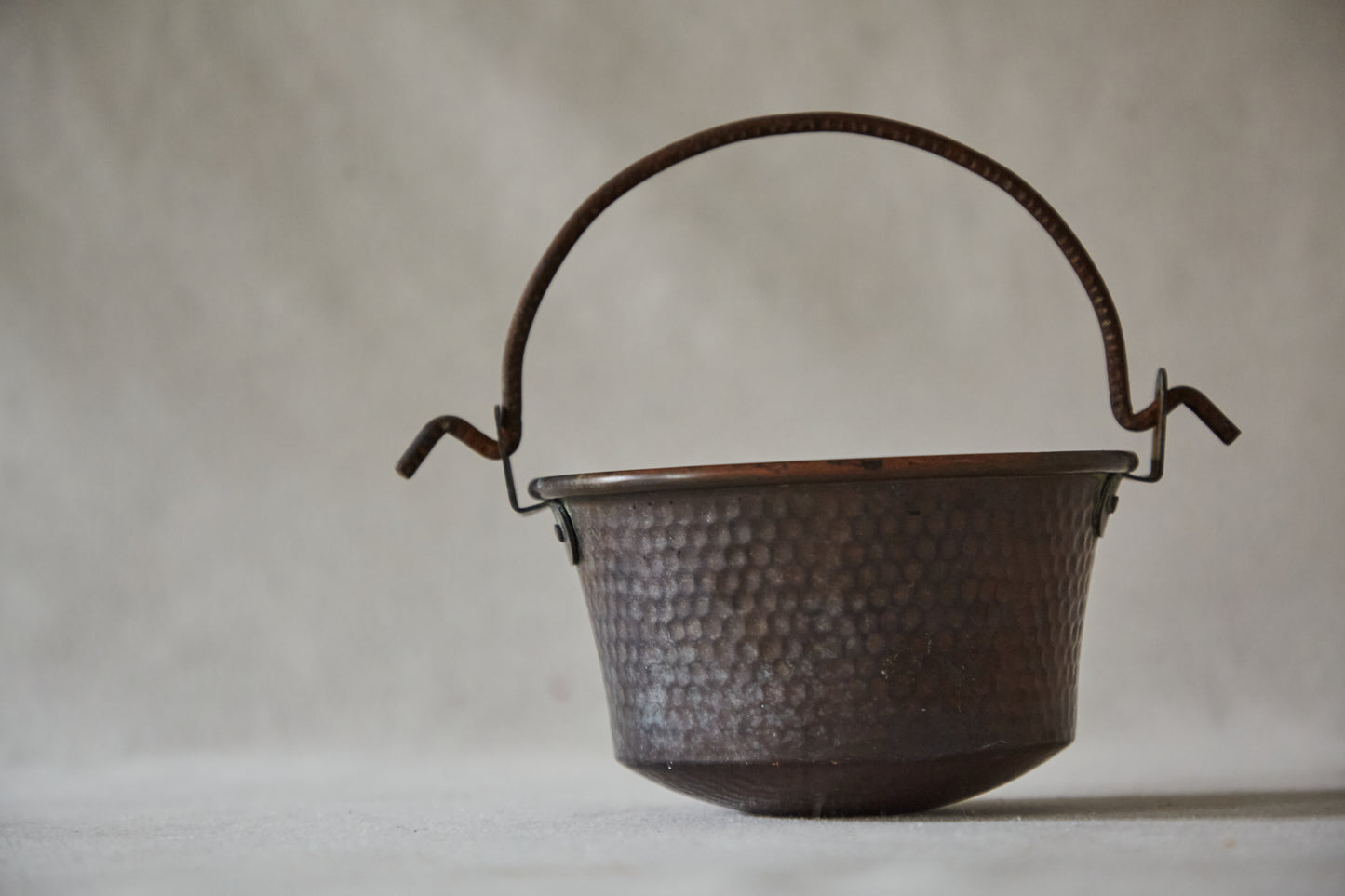 Vintage French Hand-Hammered Small Copper Cauldron