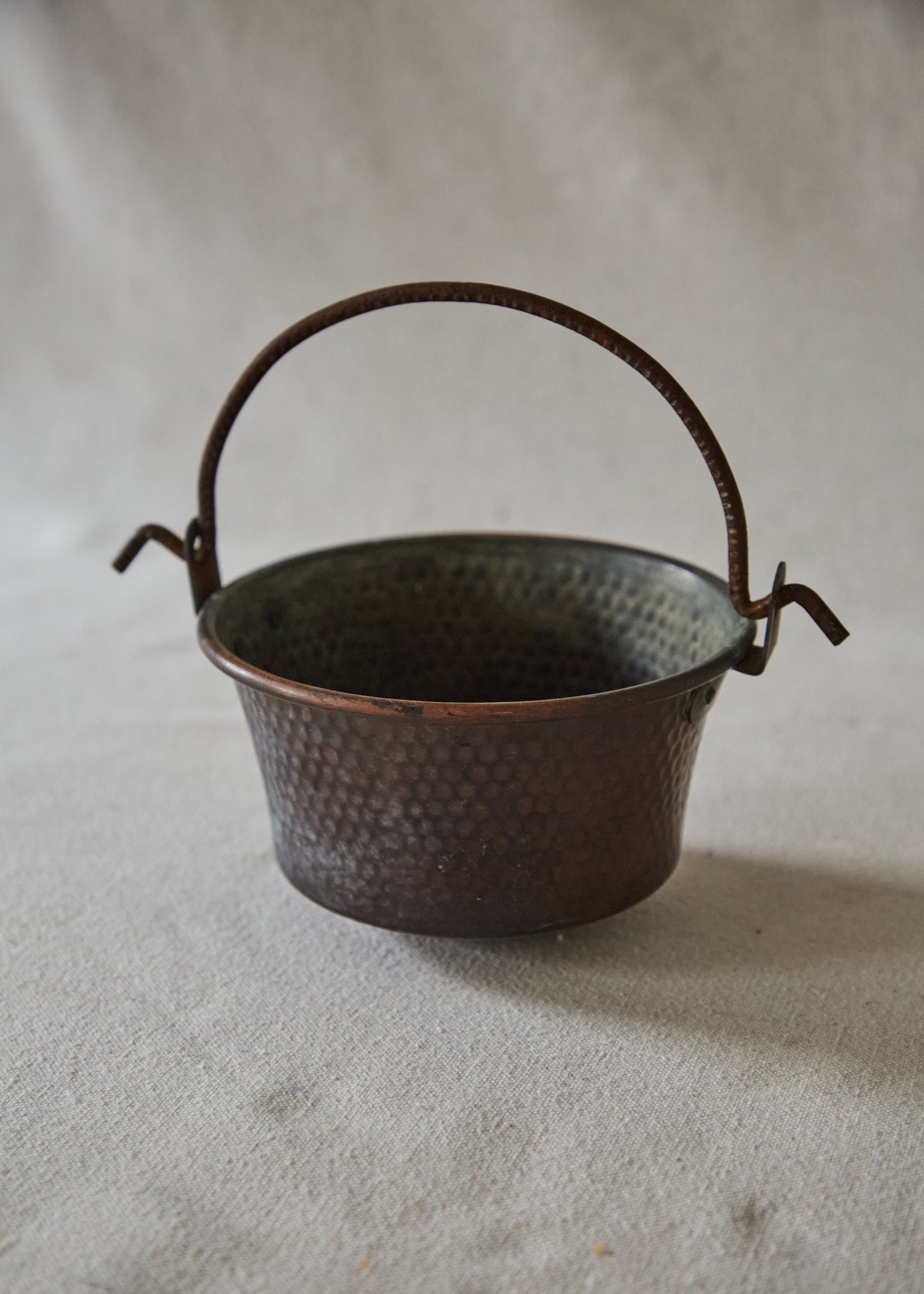 Vintage French Hand-Hammered Small Copper Cauldron