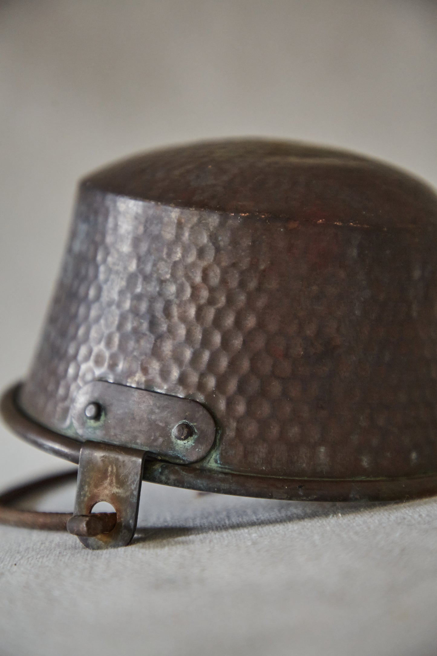 Vintage French Hand-Hammered Small Copper Cauldron