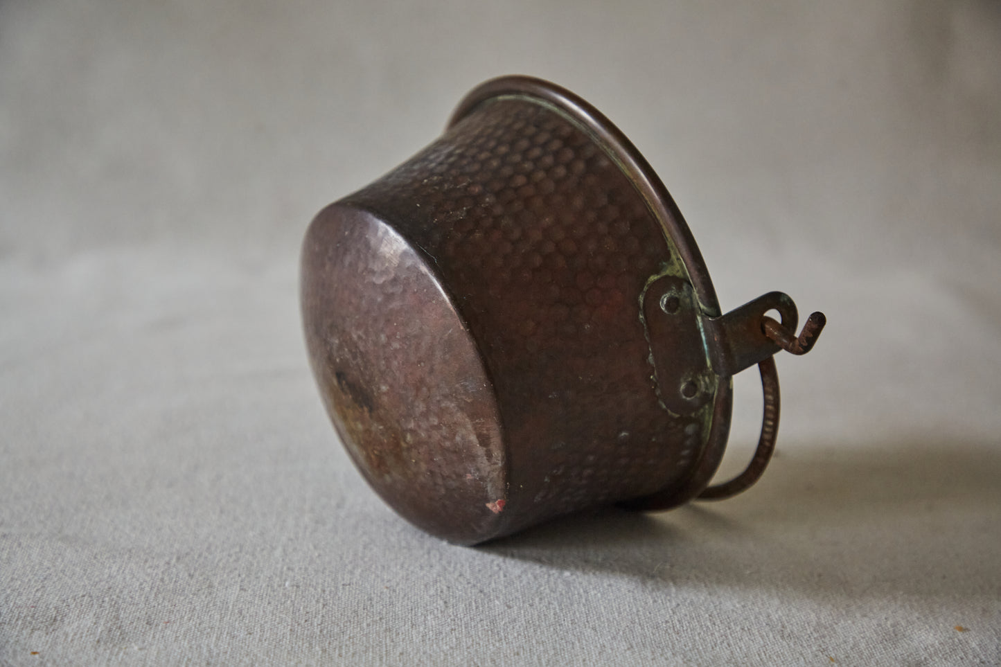 Vintage French Hand-Hammered Small Copper Cauldron