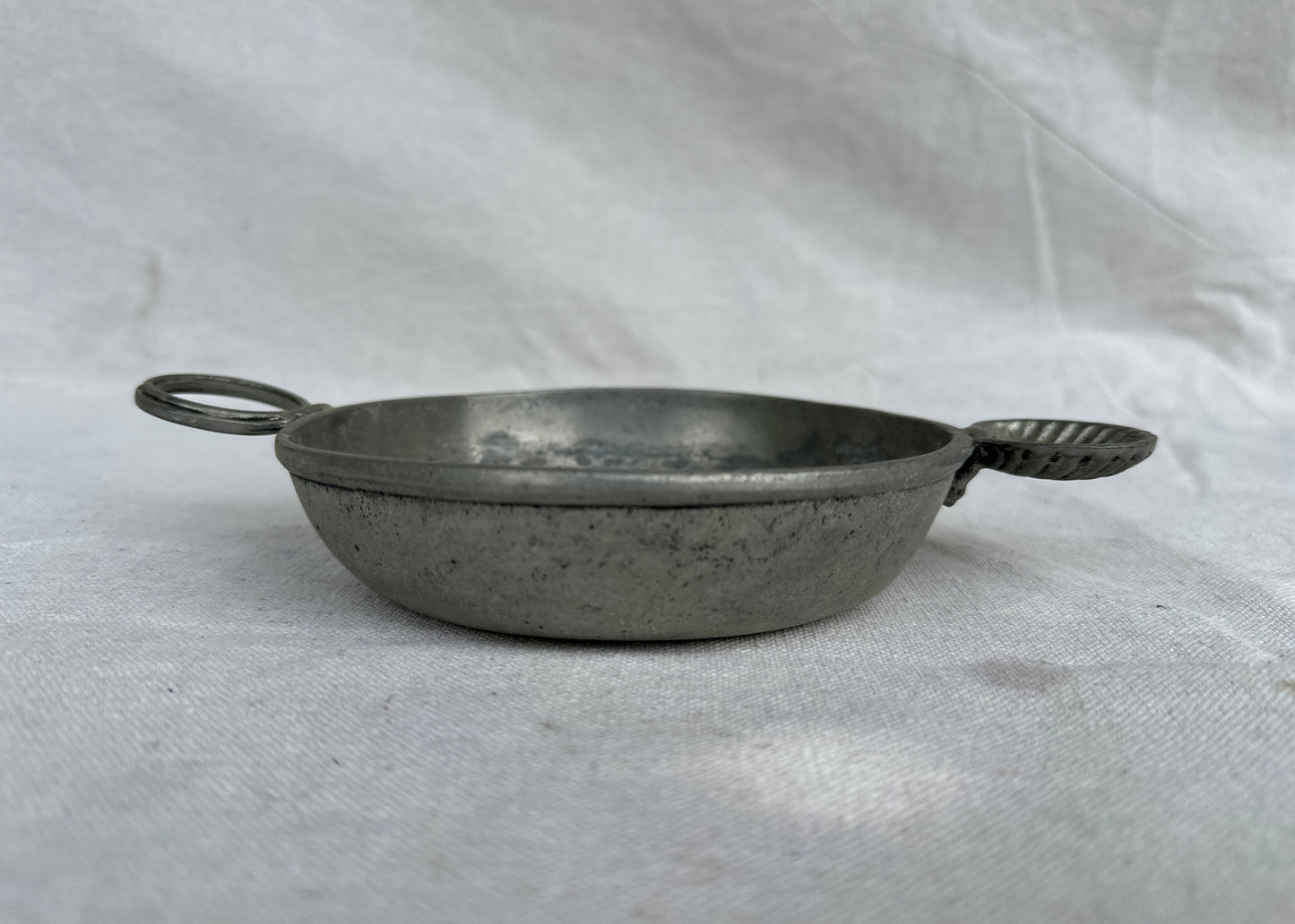 Vintage French Pewter Scoop with Shell Handle