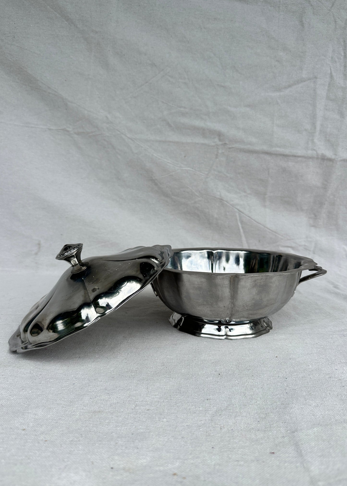 Vintage French Stainless Steel Serving Dish