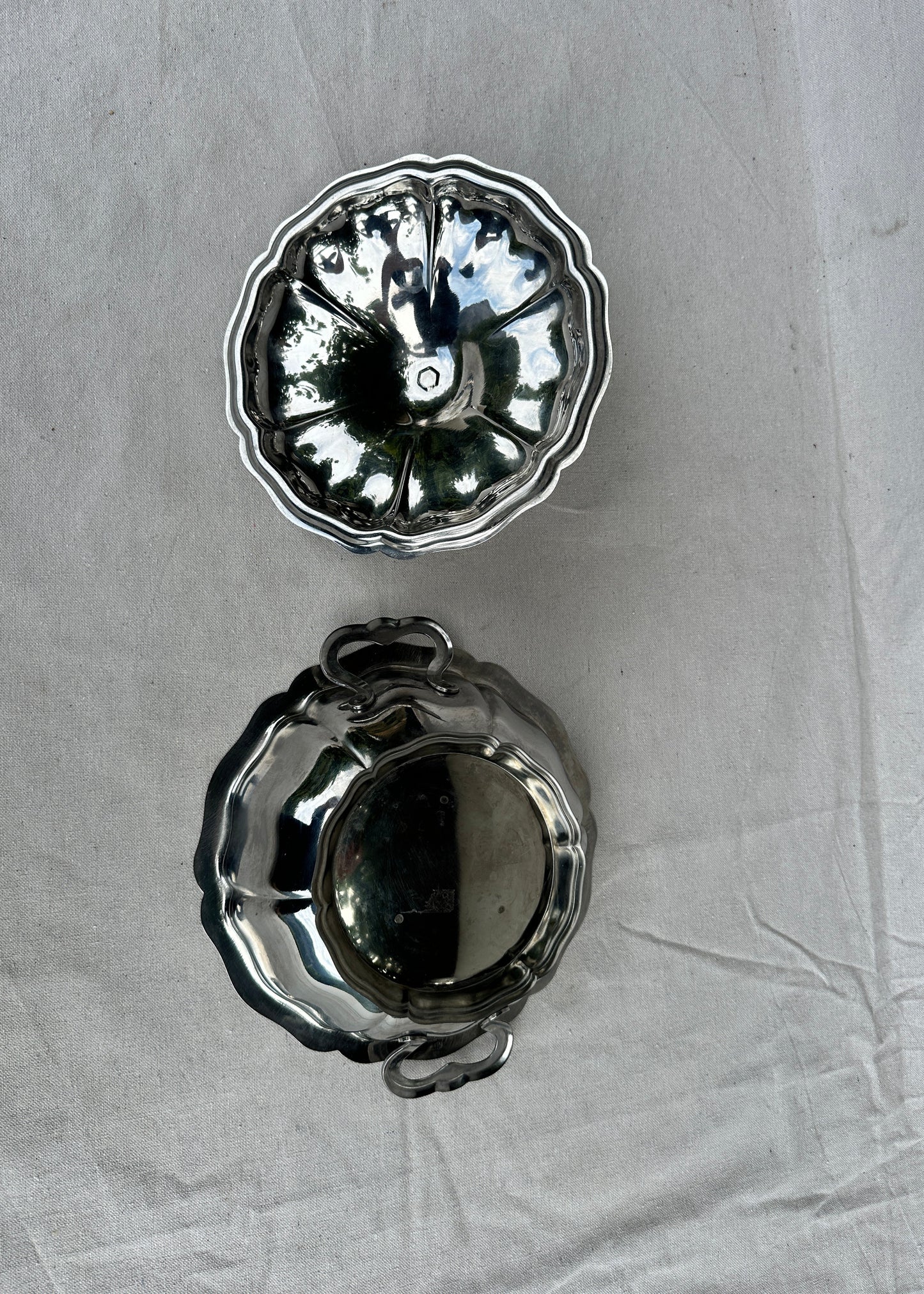 Vintage French Stainless Steel Serving Dish
