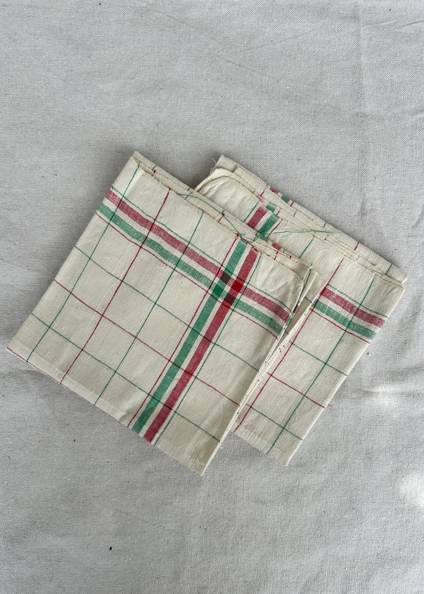 Vintage French tea towel set of 2