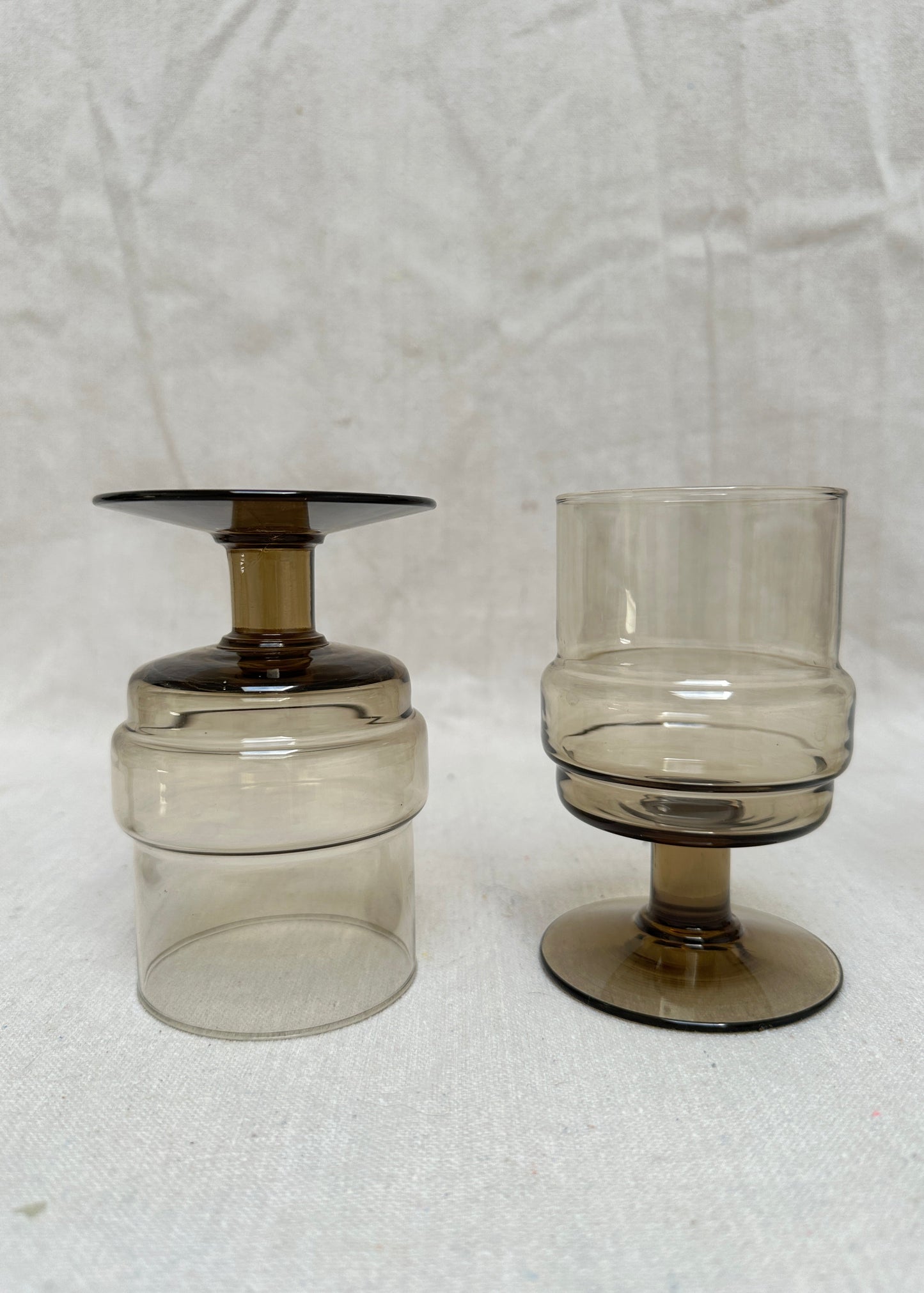 Willem Heesen for Royal Leerdam – Smoked Glass Wine Glasses, Set of 4 (c.1970s)