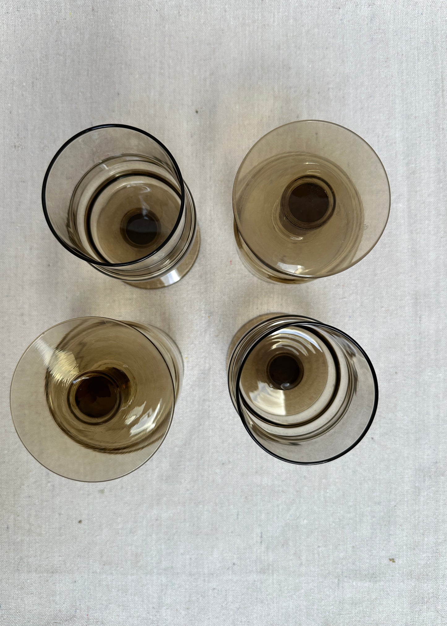 Willem Heesen for Royal Leerdam – Smoked Glass Wine Glasses, Set of 4 (c.1970s)