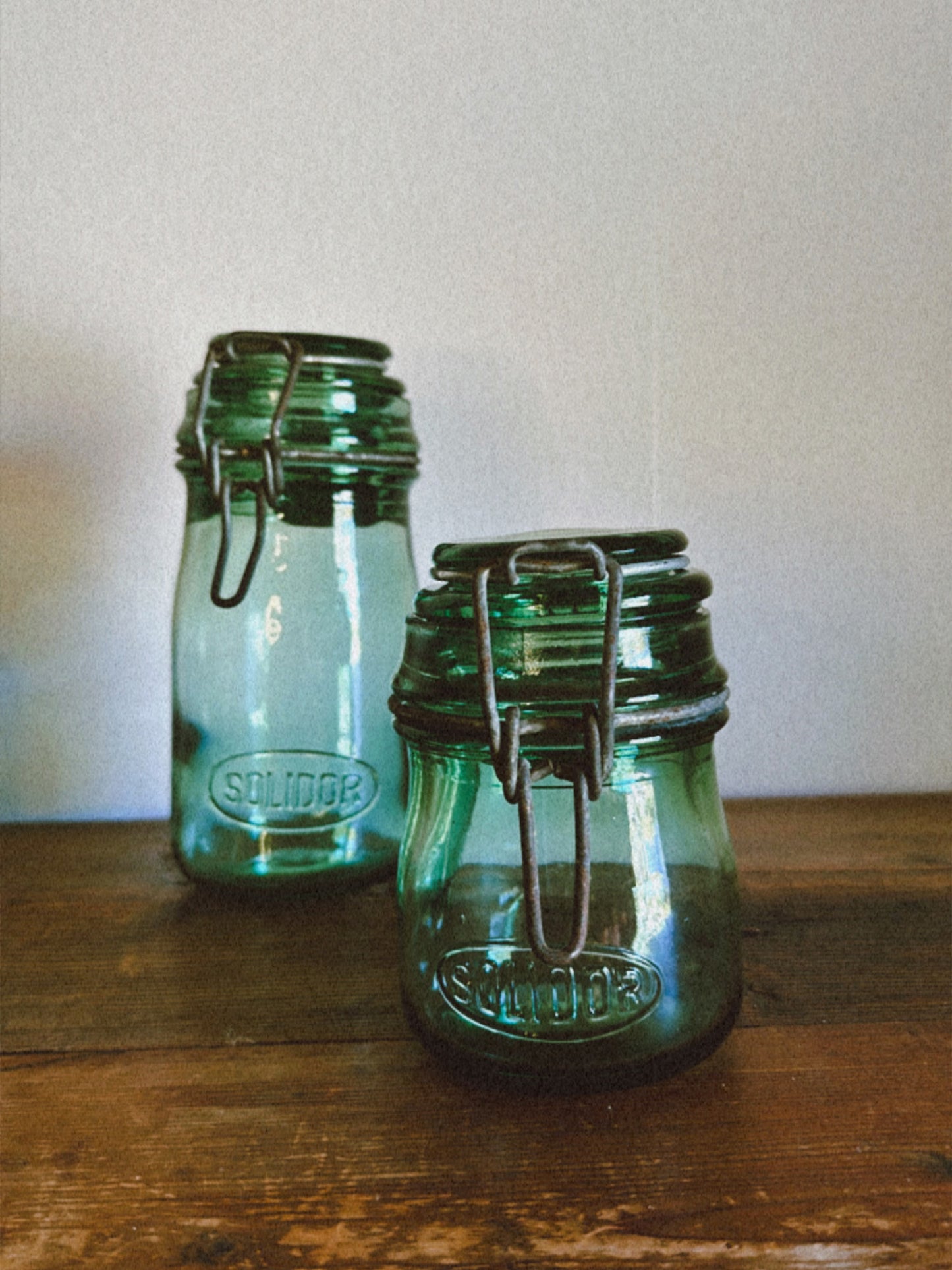 ‘Solidor’ green glass canister