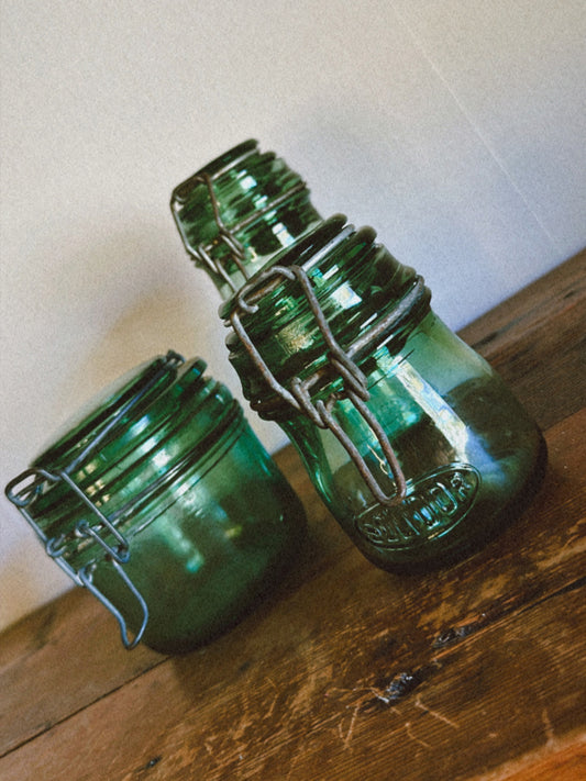 ‘Solidor’ green glass canister