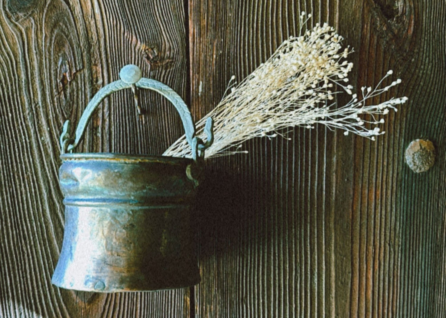 Small Antique French hand Forged Copper Kettle Pot