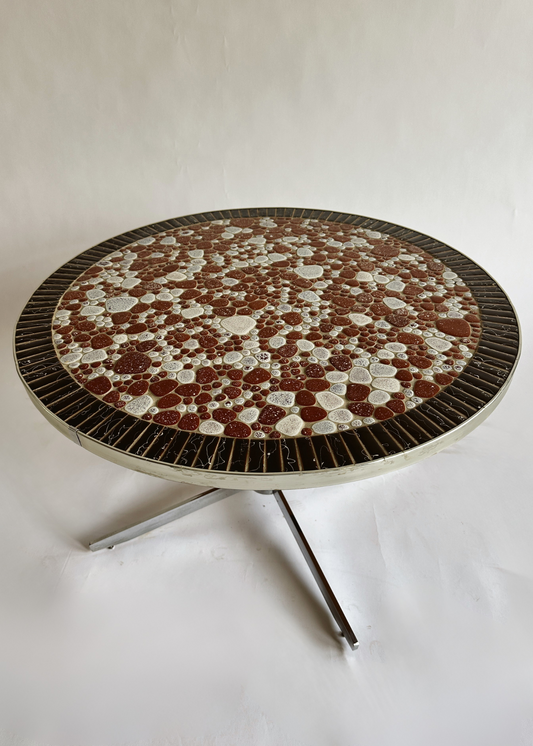 Ornate MCM mosaic stone coffee table (c.1950's)