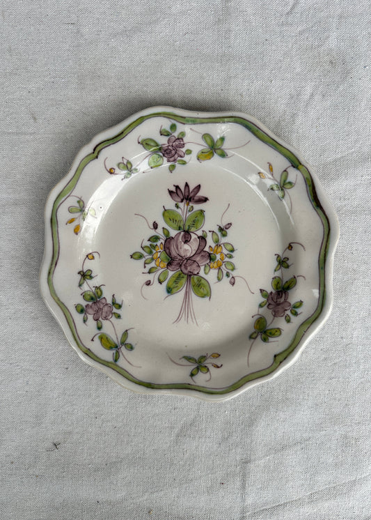 18th Century Faience French Floral Painted Plate