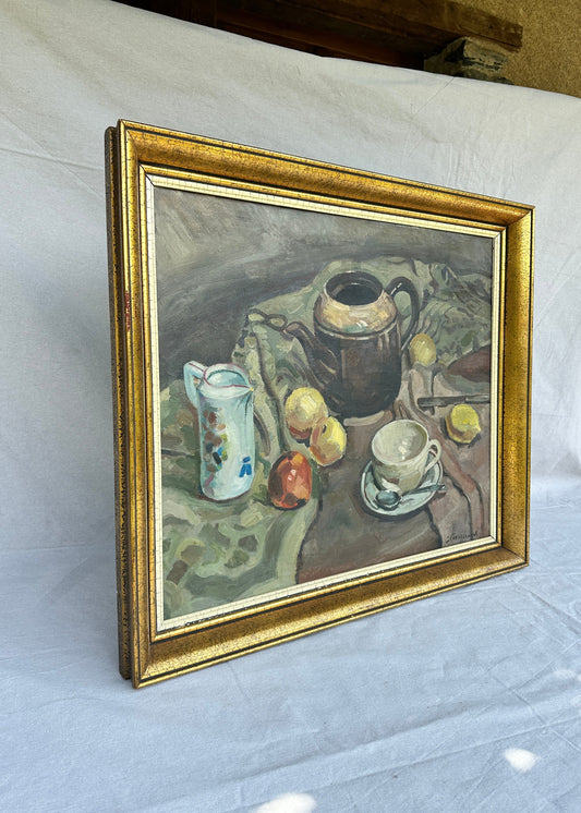 A mid-century still life in oil